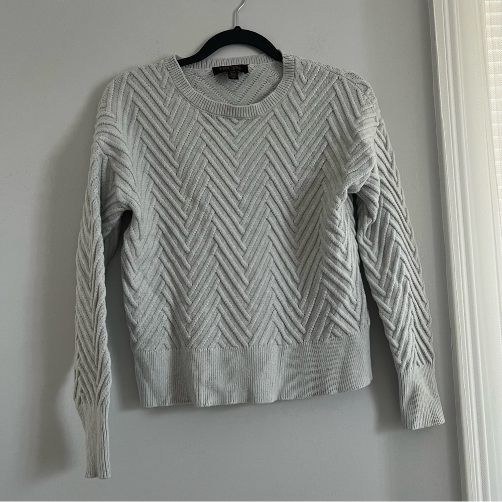 Truth Light Gray Chevron Sweater
